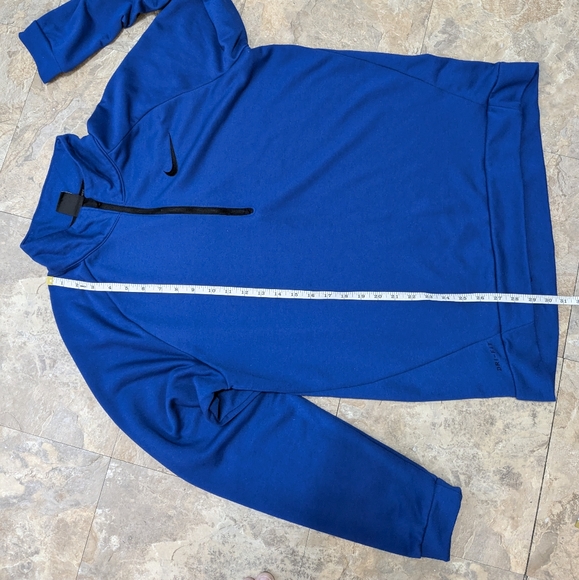 Nike Mens Large Blue Dri-Fit Standard Fit Running 1/4Zip Pullover Fleece Sweater - Picture 9 of 9